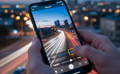 fix overexposed light trail photos mobile editing