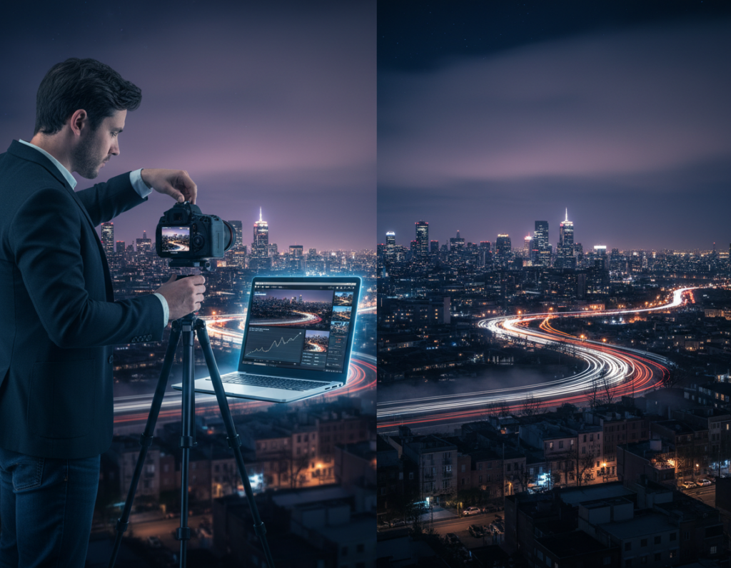 Computational Photography Versus Manual Exposure Control in Low-Light Shooting Environments