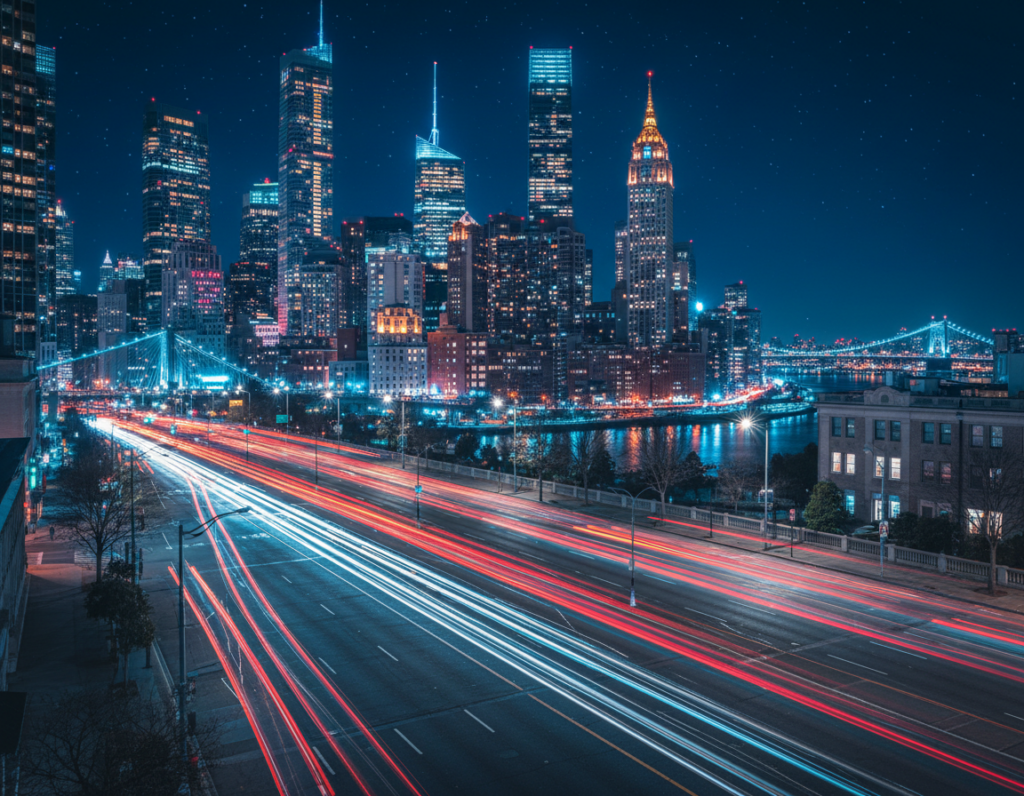 Improving night city images by enhancing moving light trails using mobile editing apps