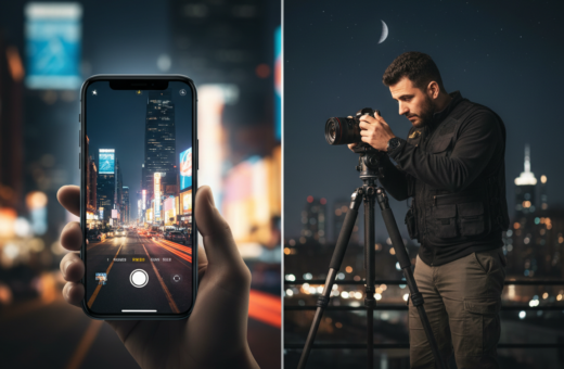 Night Mode in Smartphones Compared with Manual Night Shooting on Mirrorless and DSLR Cameras
